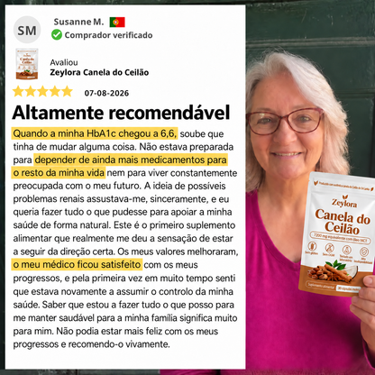 Canela do Ceilão – equivalente a 7.200 mg com óleo MCT